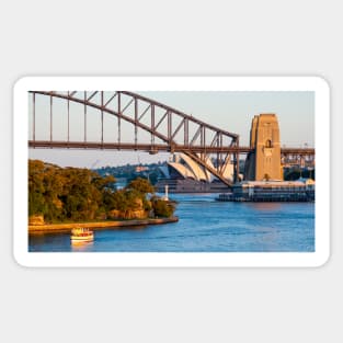 Great view of Sydney Opera House & Harbour Bridge from Balls Head Reserve, NSW, Australia Sticker